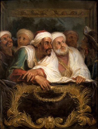 De Marokkaanse Ambassadeur en zijn gevolg bij de Italiaanse Komedie in Parijs in februari 1682, c.1682 door Charles Antoine Coypel